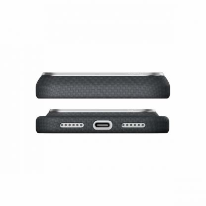 Кевларен кейс с MagSafe за iPhone 18 Pro Max, iPhone 17 Pro Max - Pitaka Edge Argyle Aramid MagSafe Case (черен) 2