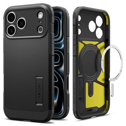 Хибриден кейс с най-висока степен на защита с MagSafe за iPhone 18 Pro, iPhone 17 Pro - Spigen Tough Armor T MagSafe Case (черен) 2