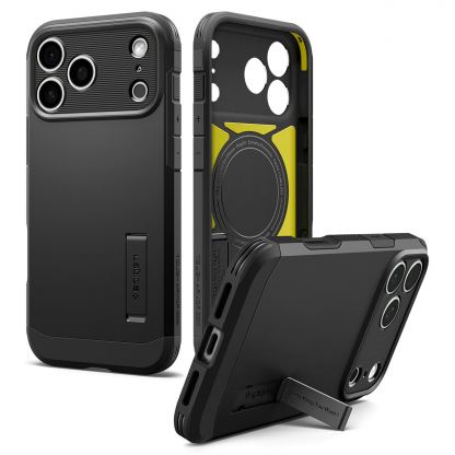 Хибриден кейс с най-висока степен на защита с MagSafe за iPhone 18 Pro, iPhone 17 Pro - Spigen Tough Armor T MagSafe Case (черен) 3
