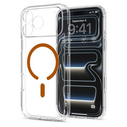 Хибриден кейс с висока степен на защита с MagSafe за iPhone 18 Pro, iPhone 17 Pro - Spigen Ultra Hybrid MagSafe Case (прозрачен-оранжев) 3