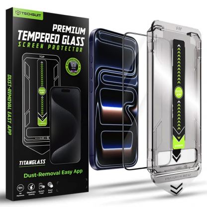  Стъклено защитно покритие за дисплея на iPhone 18 Pro, iPhone 17 Pro - Techsuit TitanGlass Full Cover Tempered Glass (прозрачен)  7