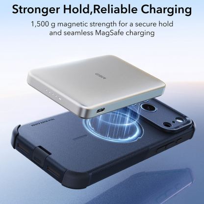 Хибриден кейс с висока степен на защита с MagSafe за iPhone 18 Pro, iPhone 17 Pro - ESR Cyber HaloLock MagSafe Case (navy blue) 3