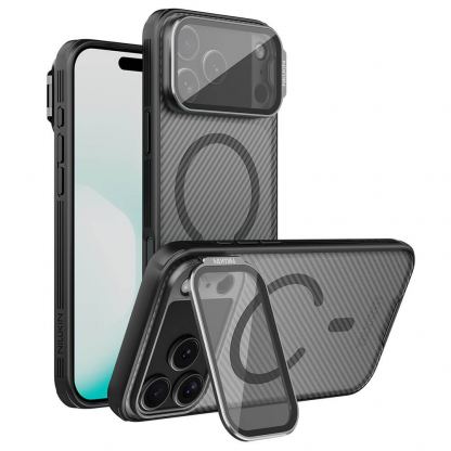 Хибриден удароустойчив кейс с MagSafe за iPhone 18 Pro Max, iPhone 17 Pro Max - Nillkin CamShield Prop MagSafe Case (transparent black) 2