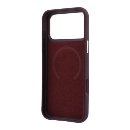 Дизайнерски кожен кейс с MagSafe за iPhone 18 Pro, iPhone 17 Pro - Lacoste PU Champs Elysees Gold Logo MagSafe Leather Hard Case (burgundy) 6