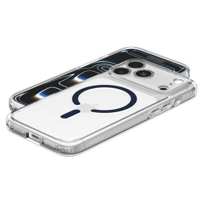Хибриден кейс с висока степен на защита с MagSafe за iPhone 18 Pro, iPhone 17 Pro - Spigen Ultra Hybrid MagSafe Case (clear deep blue) 11