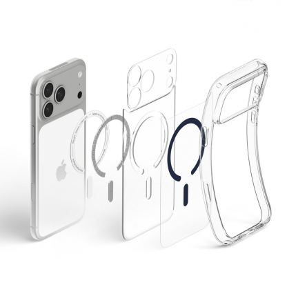 Хибриден кейс с висока степен на защита с MagSafe за iPhone 18 Pro, iPhone 17 Pro - Spigen Ultra Hybrid MagSafe Case (clear deep blue) 12