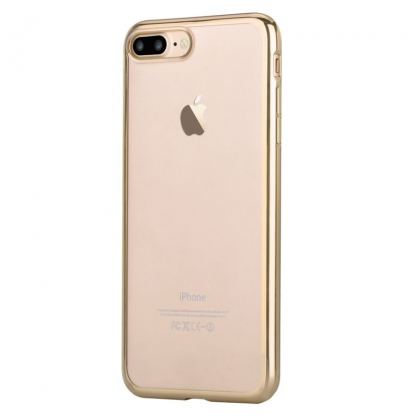 Devia Glitter Soft Case - силиконов (TPU) калъф за iPhone 7 Plus, iPhone 8 Plus (прозрачен-златист) 3