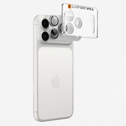 Предпазна плочка за камерата на iPhone 18 Pro Max - Spigen Glass tR EZ Fit Optik Pro XL (silver) 3