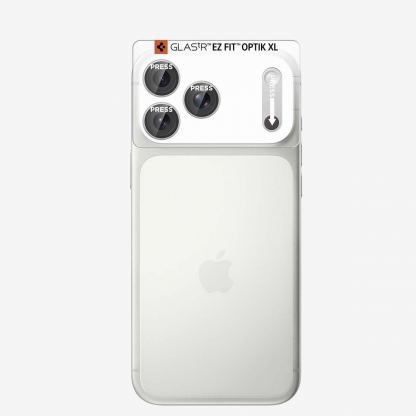 Предпазна плочка за камерата на iPhone 18 Pro Max - Spigen Glass tR EZ Fit Optik Pro XL (silver) 4