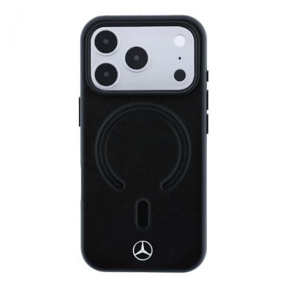 Дизайнерски кожен кейс с MagSafe за iPhone 18 Pro - Mercedes PU Leather 3D MagSafe Case (black-anthracite) 3