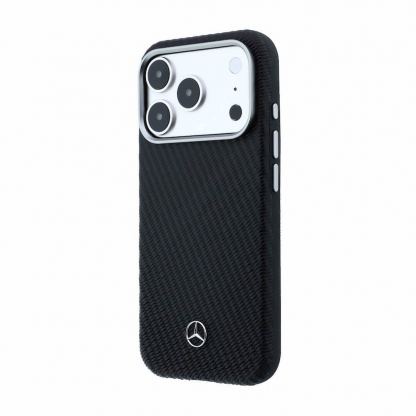 Дизайнерски кожен кейс с MagSafe за iPhone 18 Pro - Mercedes PU Leather Wood Semi Wrap MagSafe Case (black) 2