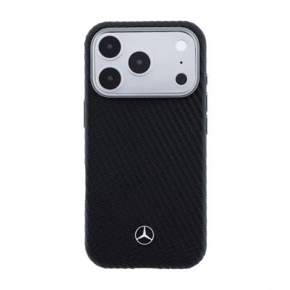 Дизайнерски кожен кейс с MagSafe за iPhone 18 Pro - Mercedes PU Leather Wood Semi Wrap MagSafe Case (black) 3