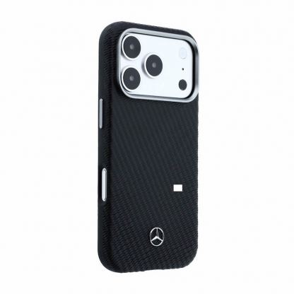 Дизайнерски кожен кейс с MagSafe за iPhone 18 Pro - Mercedes PU Leather Wood Semi Wrap MagSafe Case (black) 4