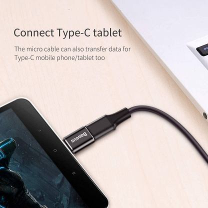 Baseus microUSB Female To USB-C Male Adapter - адаптер от microUSB женско към USB-C мъжко за мобилни устройства с USB-C порт 3