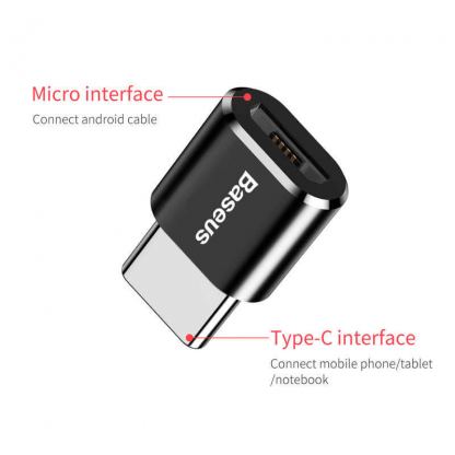 Baseus microUSB Female To USB-C Male Adapter - адаптер от microUSB женско към USB-C мъжко за мобилни устройства с USB-C порт 6