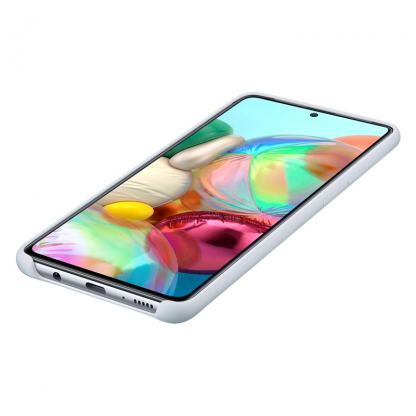 Samsung Silicone Cover EF-PA715TSEGEU - оригинален силиконов кейс за Samsung Galaxy A71 (бял) 4