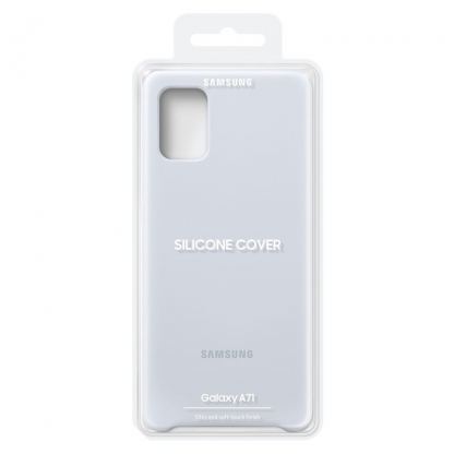 Samsung Silicone Cover EF-PA715TSEGEU - оригинален силиконов кейс за Samsung Galaxy A71 (бял) 6