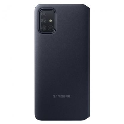 Samsung Galaxy S-View Wallet Cover EF-EA715PB - оригинален калъф през който виждате информация от дисплея за Samsung Galaxy A71 (черен) 3