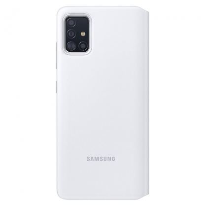 Samsung Galaxy S-View Wallet Cover EF-EA515PW - оригинален калъф през който виждате информация от дисплея за Samsung Galaxy A51 (бял) 2