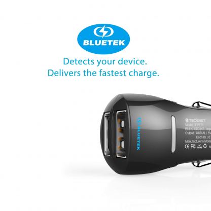 TeckNet iEP172Car Charger 4.8A and MFI Lightning Cable - зарядно за кола 4.8A с 2xUSB изходa и Lightning кабел за iPhone, iPad и iPod с Lightning порт (черен) 6