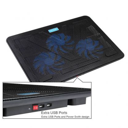 TeckNet N8 - охлаждаща ергономична поставка с 3 големи вентилаторa за Mac и преносими компютри (черен) 6