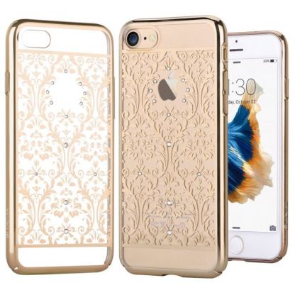 Devia Crystal Baroque Case - поликрабонатов кейс за iPhone SE 2020, iPhone 7, iPhone 8 (с кристали Сваровски) (златист) 2