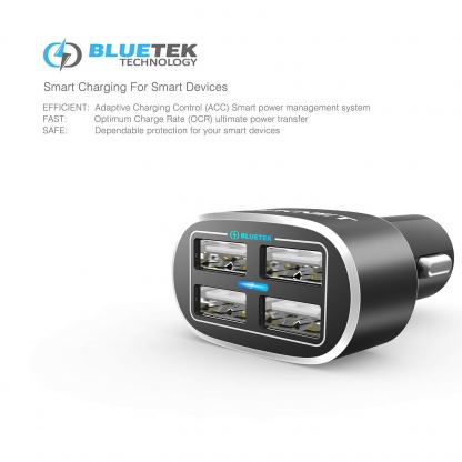 TeckNet PowerDash D2 9.6A/48W USB Car Charger - зарядно за кола (9.6A/48W) с 4xUSB порта за мобилни устройства (черен) 6