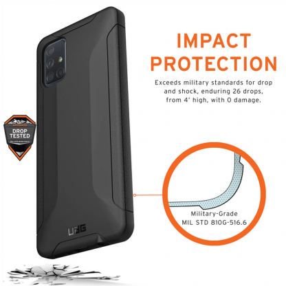 Urban Armor Gear Scout Case - удароустойчив хибриден кейс за Samsung Galaxy A71 (черен) 6