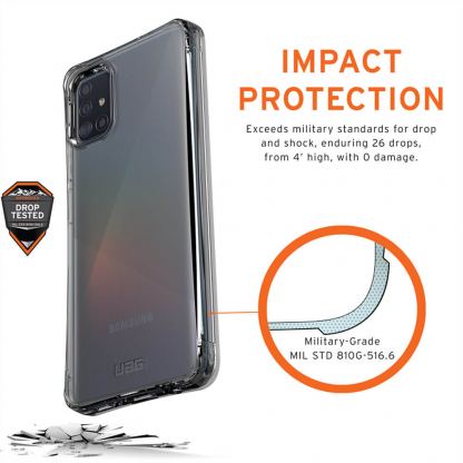 Urban Armor Gear Plyo Case - удароустойчив хибриден кейс за Samsung Galaxy A51 (прозрачен) 3