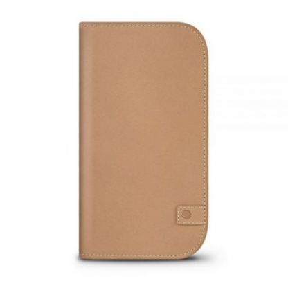 Beyzacases Natural Wallet Case - кожен калъф (естествена кожа, ръчна изработка) за iPhone SE 2020, iPhone 7, iPhone 8, iPhone 6, iPhone 6S (светлокафяв) 3