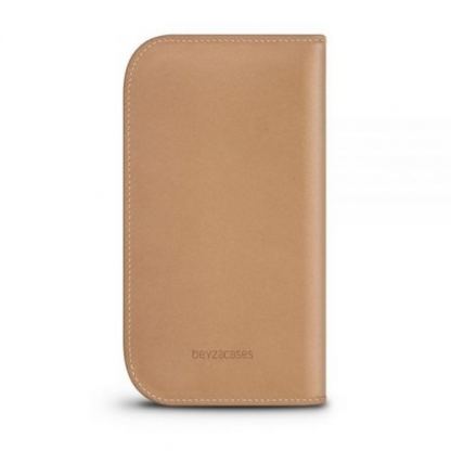 Beyzacases Natural Wallet Case - кожен калъф (естествена кожа, ръчна изработка) за iPhone SE 2020, iPhone 7, iPhone 8, iPhone 6, iPhone 6S (светлокафяв) 2