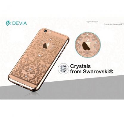 Devia Crystal Baroque Case - поликарбонатов кейс за iPhone 5S, iPhone 5, iPhone SE (с кристали Сваровски) (златист) 2