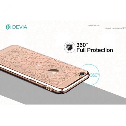 Devia Crystal Baroque Case - поликарбонатов кейс за iPhone 5S, iPhone 5, iPhone SE (с кристали Сваровски) (златист) 3