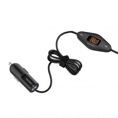 TeckNet F27 In-Car Universal FM Transmitter - зарядно за кола с универсален FM трансмитер за мобилни устройства (черен) 4