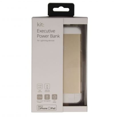 Kit Executive Power Bank 4100mAh  - външна батерия 4100mAh с вграден Lightning кабел за Apple продукти (златист) 6