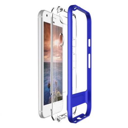 Verus Crystal Bumper Case - хибриден удароустойчив кейс за Google Pixel (син-прозрачен) 4
