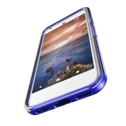 Verus Crystal Bumper Case - хибриден удароустойчив кейс за Google Pixel (син-прозрачен) 5