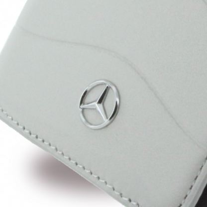 Mercedes-Benz Folio Case - кожен калъф (естествена кожа), тип портфейл за iPhone SE 2020, iPhone 7, iPhone 8 (сив) 3