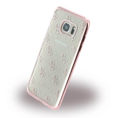 Guess Soft TPU Case - дизайнерски термополиуретанов кейс за Samsung Galaxy S7 Edge (прозрачен-сребрист) 2