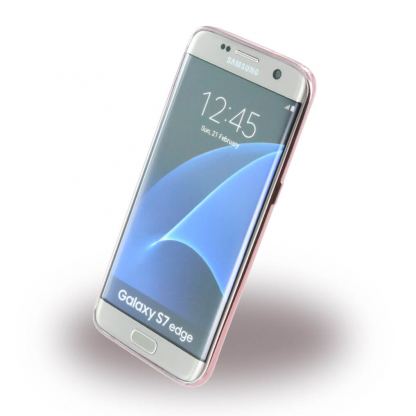 Guess Soft TPU Case - дизайнерски термополиуретанов кейс за Samsung Galaxy S7 Edge (прозрачен-сребрист) 3