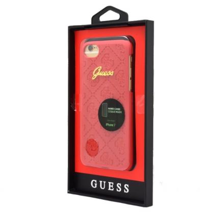 Guess Scarlett Hard Case - дизайнерски хибриден кейс за iPhone SE 2020, iPhone 7, iPhone 8 (червен) 2