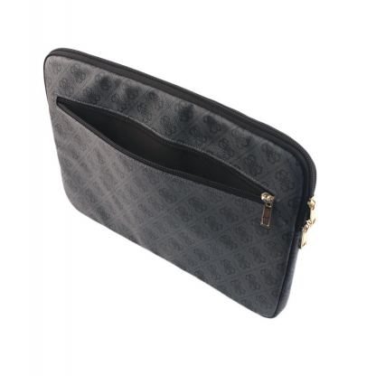 Guess Uptown Notebook Sleeve - дизайнерски луксозен кожен калъф за преносими компютри до 15 инча (сив) 2