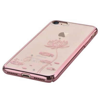 Devia Crystal Lotus Case - поликрабонатов кейс за iPhone 7 Plus, iPhone 8 Plus (с кристали Сваровски) (розово злато) 3