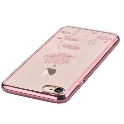 Devia Crystal Lotus Case - поликрабонатов кейс за iPhone 7 Plus, iPhone 8 Plus (с кристали Сваровски) (розово злато) 4