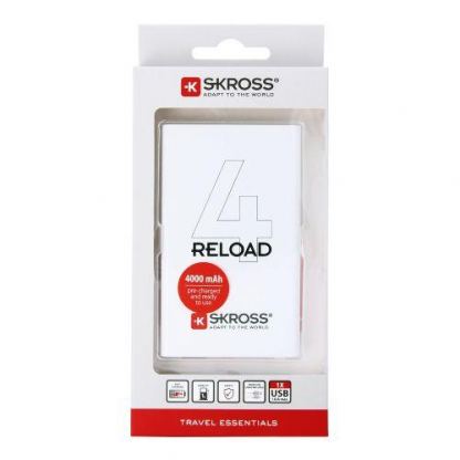 Външна батерия SKROSS RELOAD 4, 4000 mAh, Бял