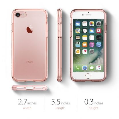 Spigen Ultra Hybrid Case - хибриден кейс с висока степен на защита за iPhone SE 2020, iPhone 7, iPhone 8 (роз.злато -прозрачен) 8