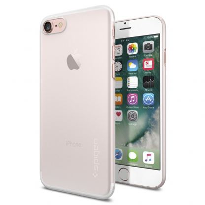 Spigen AirSkin Case - качествен ултратънък (0.36мм) кейс за iPhone SE 2020, iPhone 7, iPhone 8 (прозрачен-мат) 2