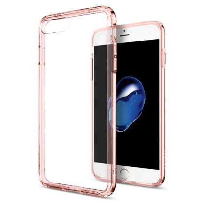 Spigen Ultra Hybrid Case - хибриден кейс с висока степен на защита за iPhone 7 Plus, iPhone 8 Plus (роз.злато-прозрачен) 16