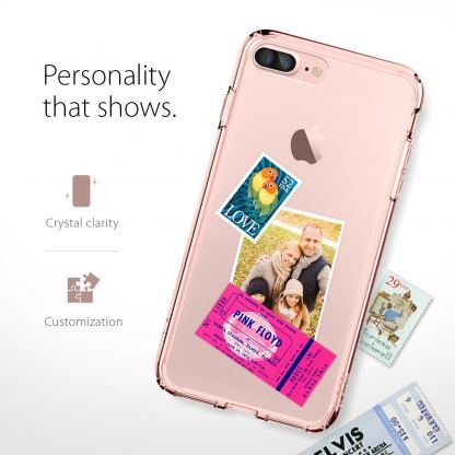 Spigen Ultra Hybrid Case - хибриден кейс с висока степен на защита за iPhone 7 Plus, iPhone 8 Plus (роз.злато-прозрачен) 13