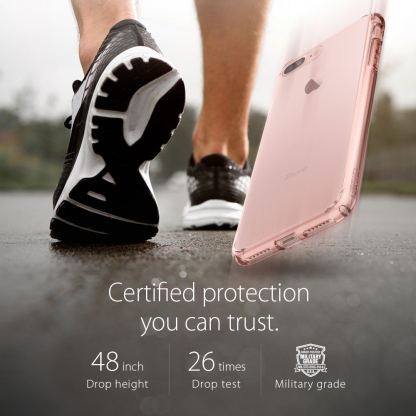 Spigen Ultra Hybrid Case - хибриден кейс с висока степен на защита за iPhone 7 Plus, iPhone 8 Plus (роз.злато-прозрачен) 12